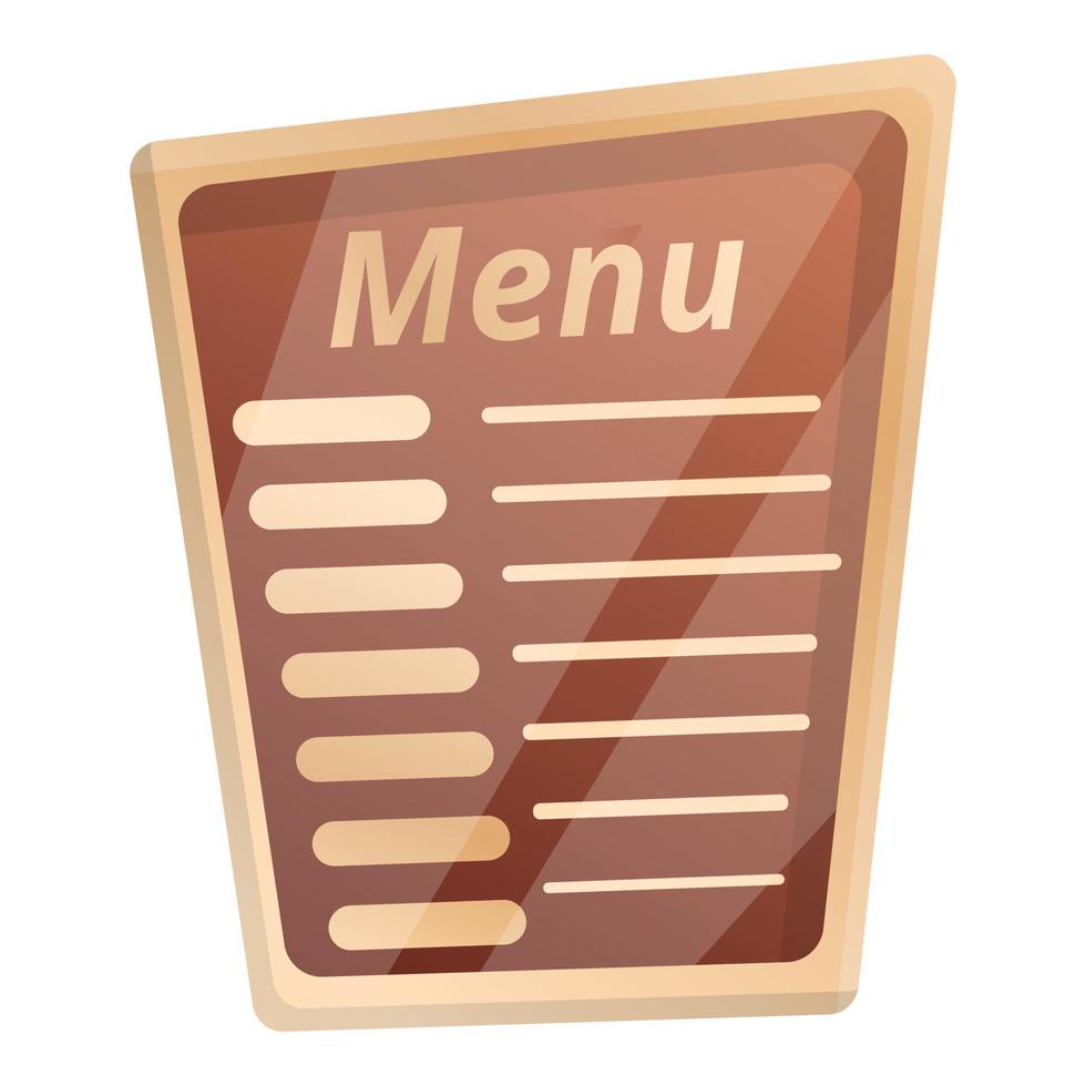 Coffee menu icon, cartoon style vector