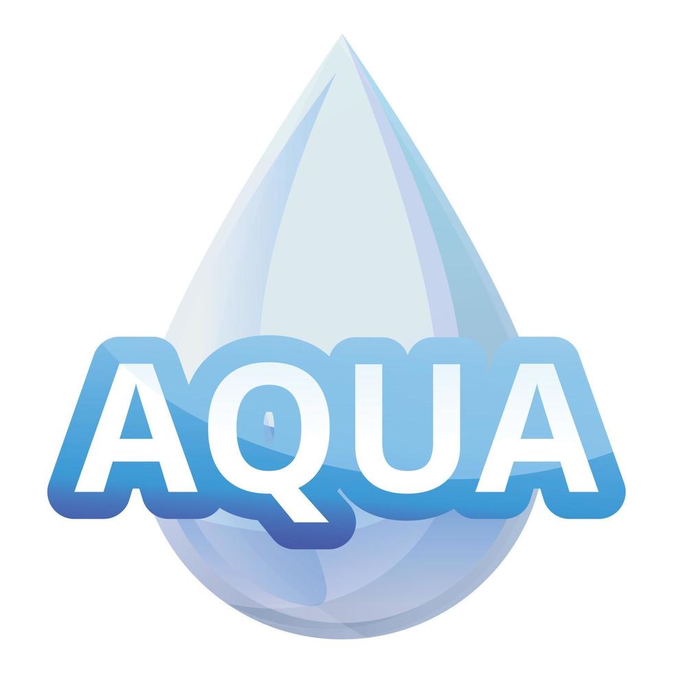 icono de gota mineral aqua, estilo de dibujos animados vector