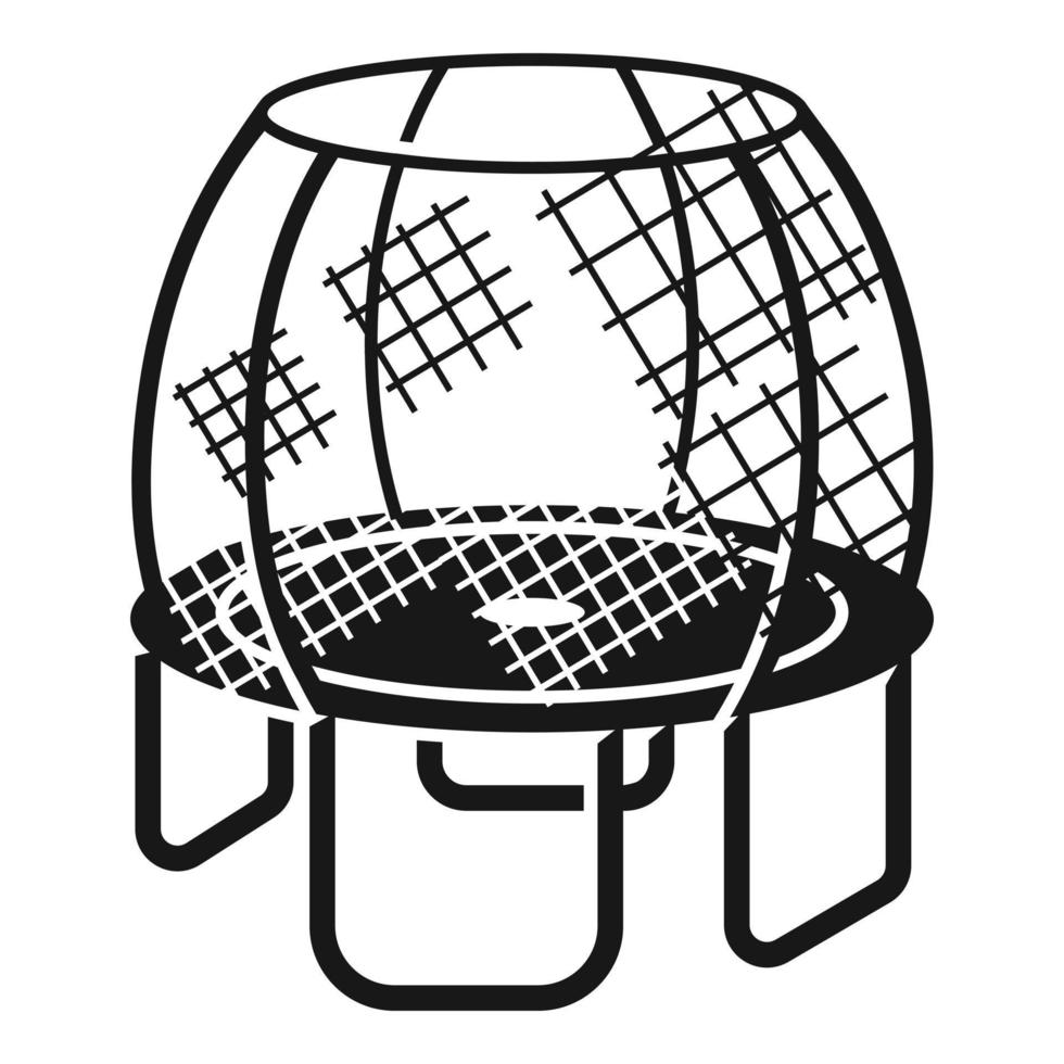 Round trampoline icon, simple style vector