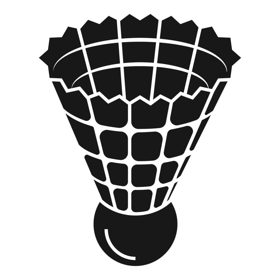 Plastic shuttlecock icon, simple style vector