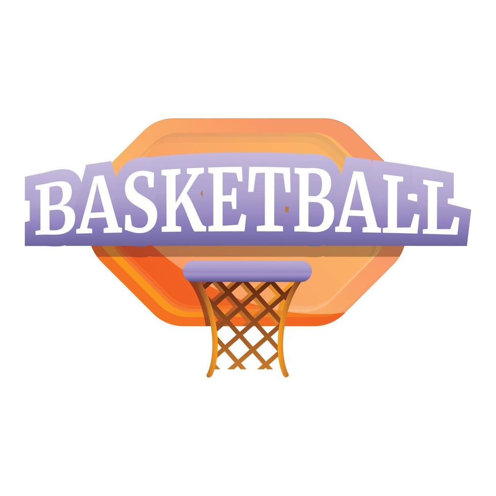 logotipo de tablero de baloncesto, estilo de dibujos animados vector