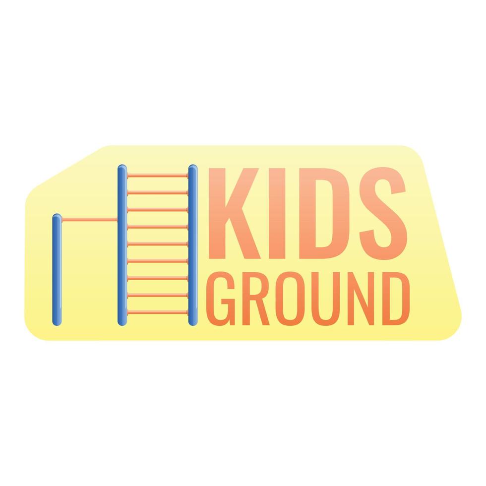 Kids playground bars logo, cartoon style vector