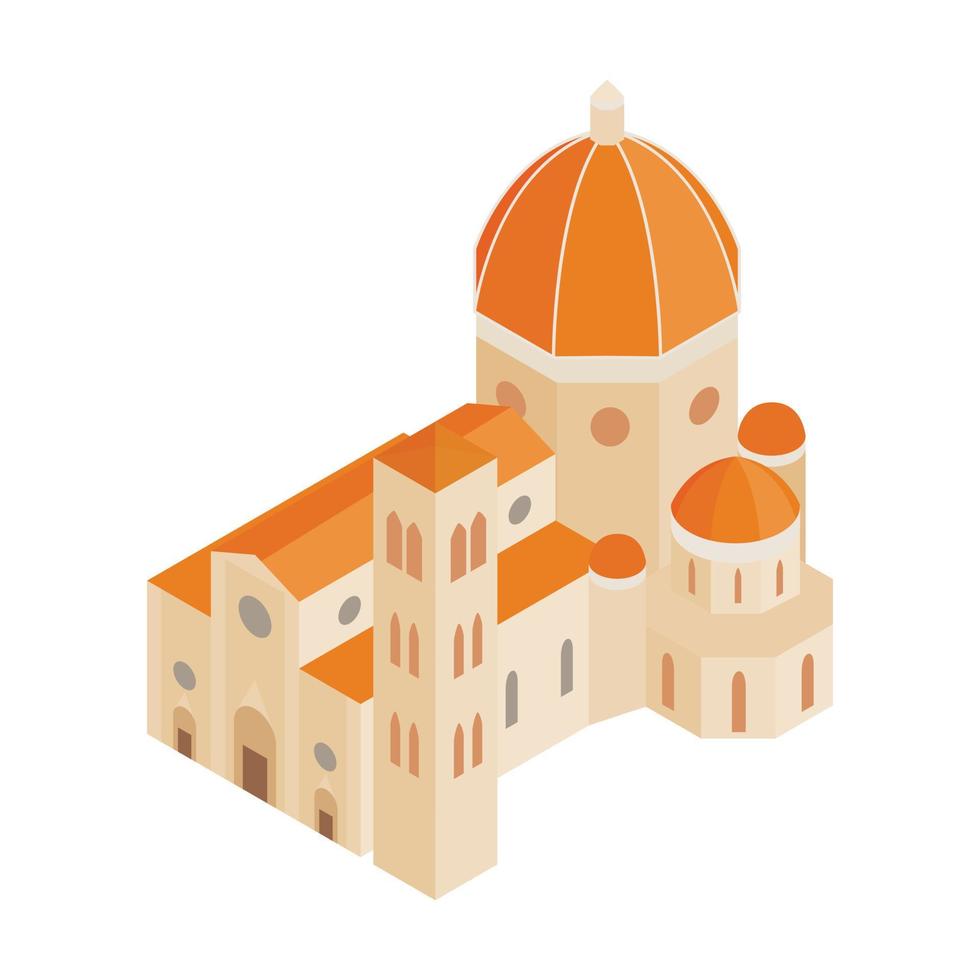 Roman Cathedral icon in isometric 3d style vector