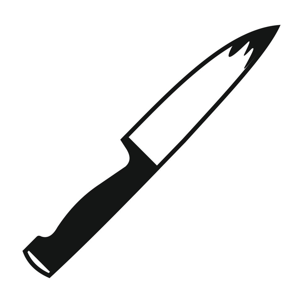 cuchillo cubierto de sangre negro icono simple vector