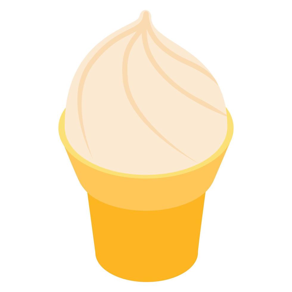 helado en un icono de cono de galleta vector