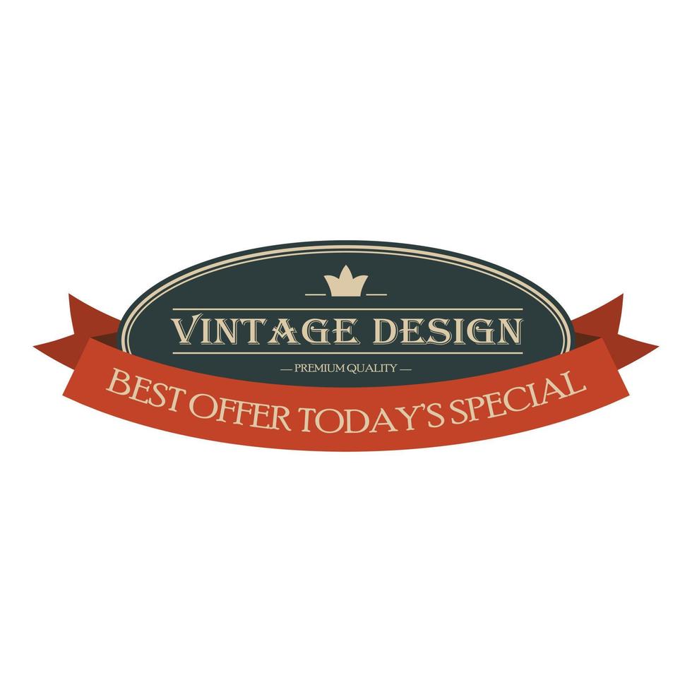 mejor oferta banner vintage ovalado vector