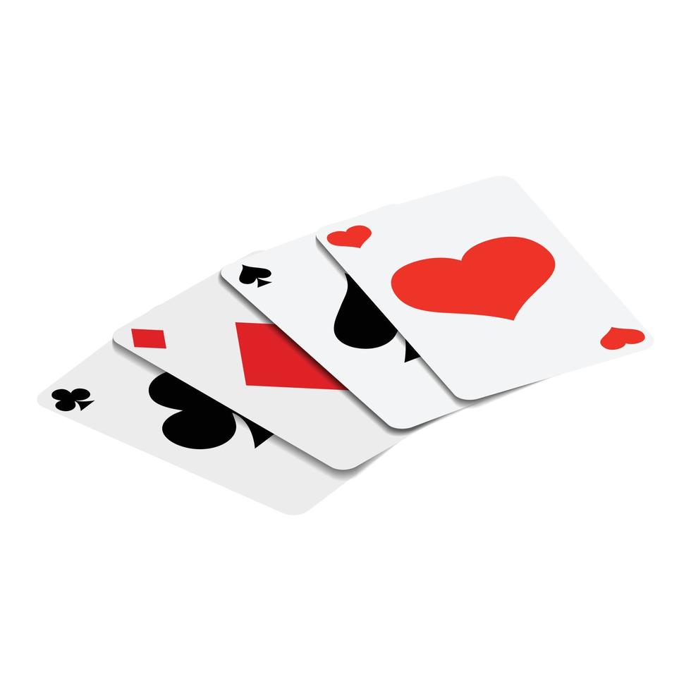 Playing Cards isometric 3d icon vector