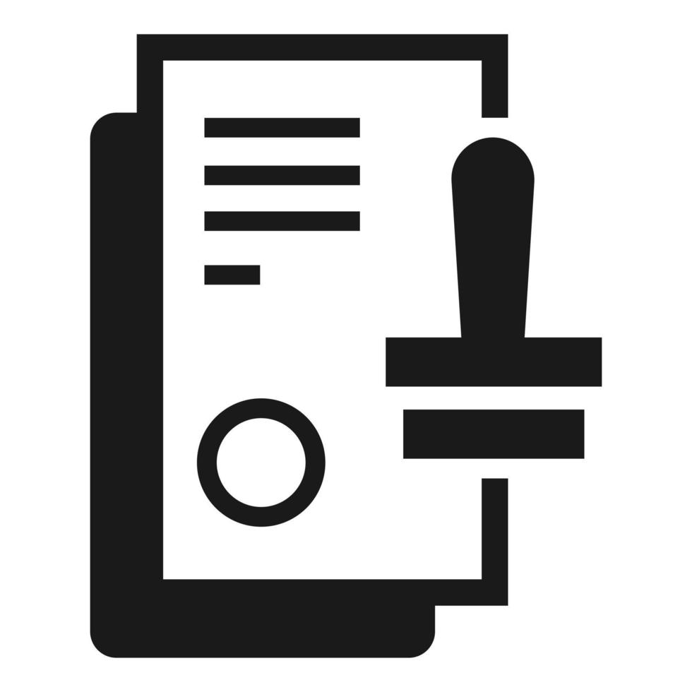 Approved stamp icon, simple style vector