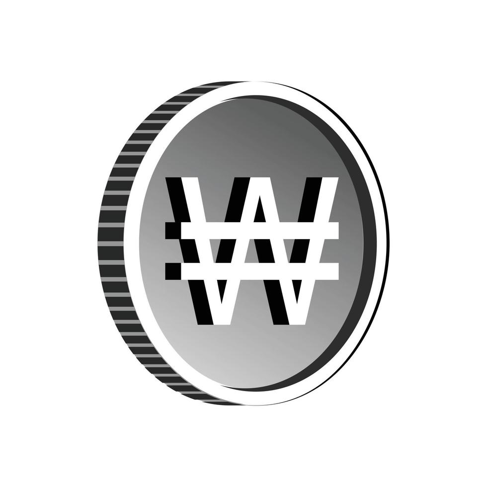 South Korean won symbol icon, simple style vector