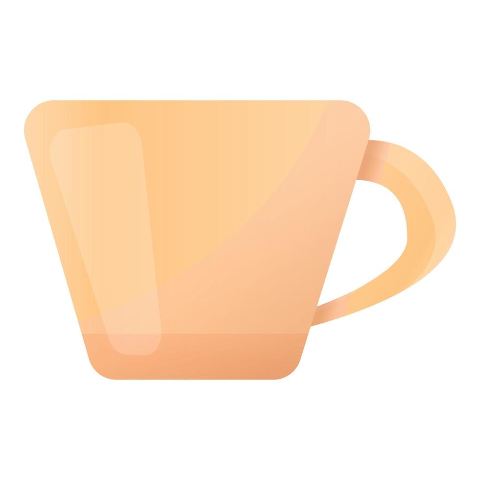 Ceramic coffee cup icon, cartoon style vector