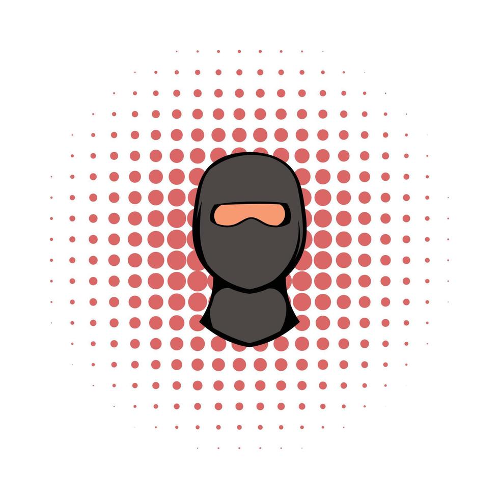 Ninja mask icon, comics style vector