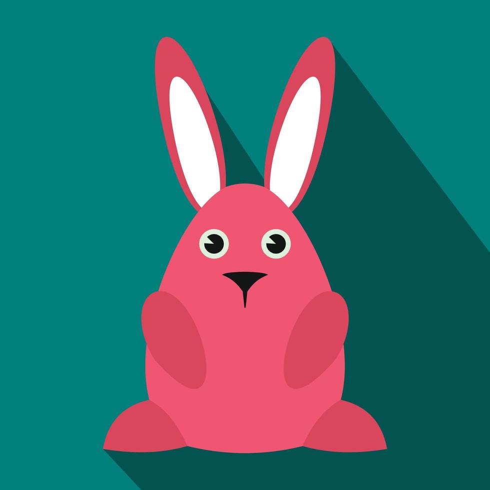 Pink easter bunny flat icon vector