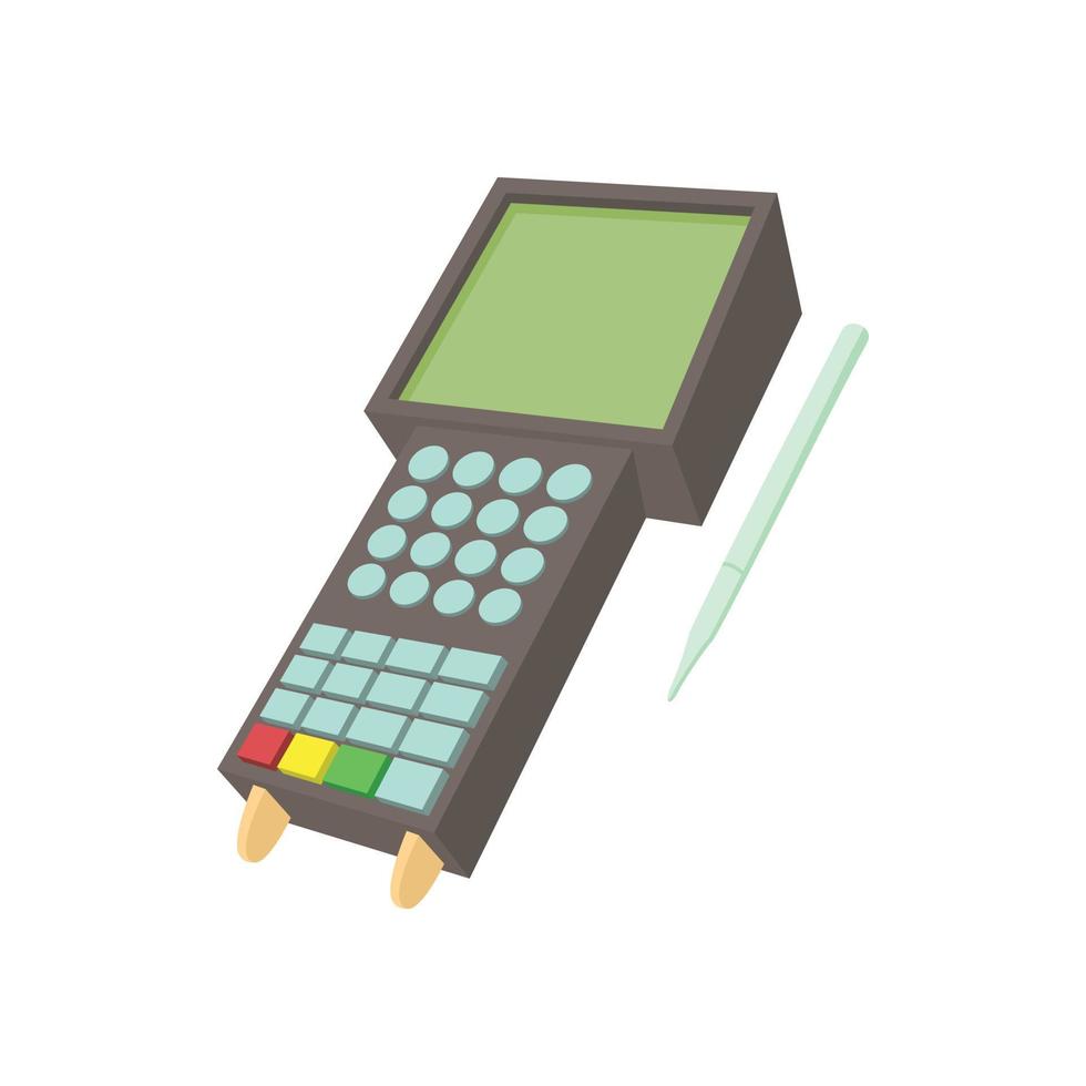 icono de terminal pos, estilo de dibujos animados vector