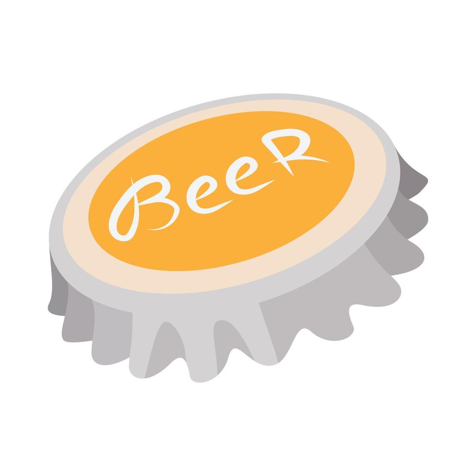 icono de dibujos animados de tapa de botella de cerveza vector