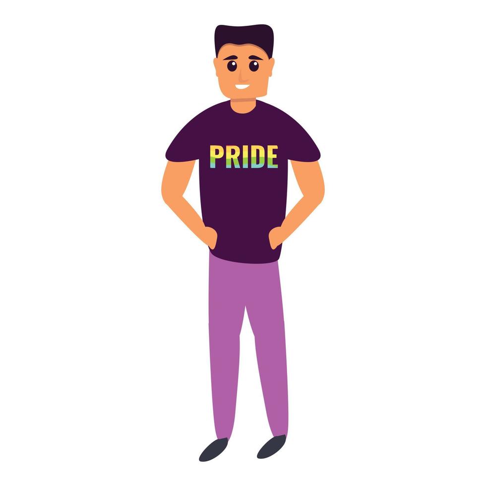 Pride bisexual icon, cartoon style vector