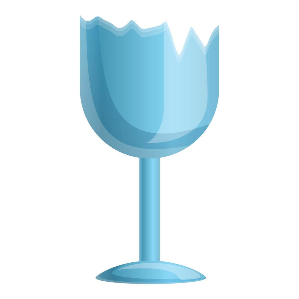 Broken glass icon, cartoon style vector