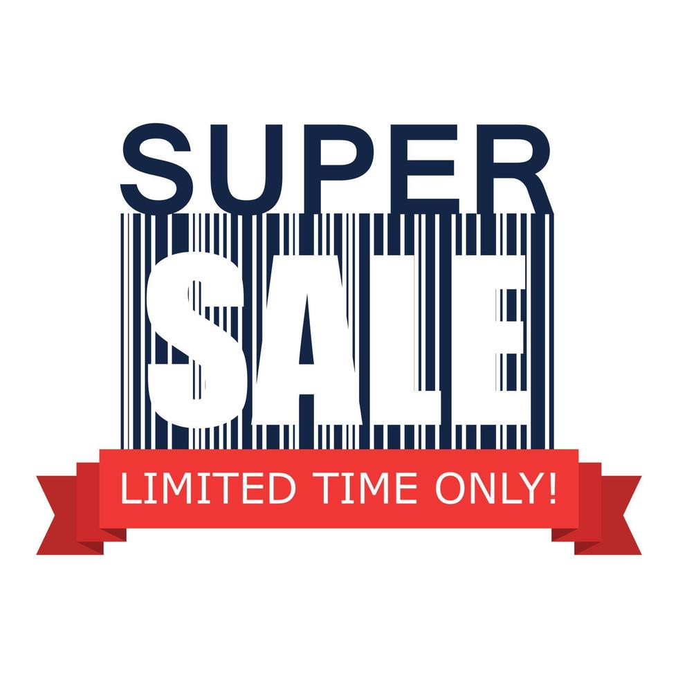 Super sale on barcode icon vector