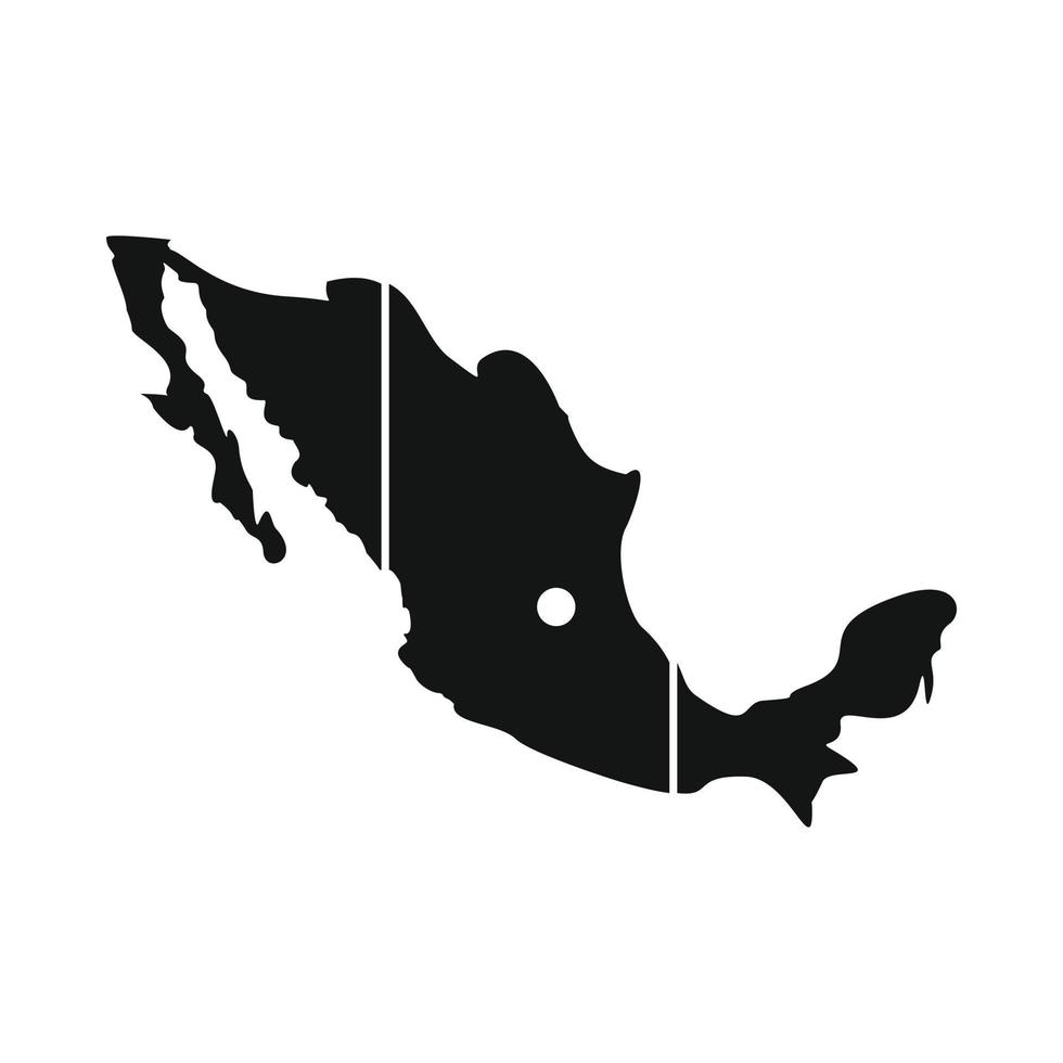 Map of Mexico icon, simple style vector