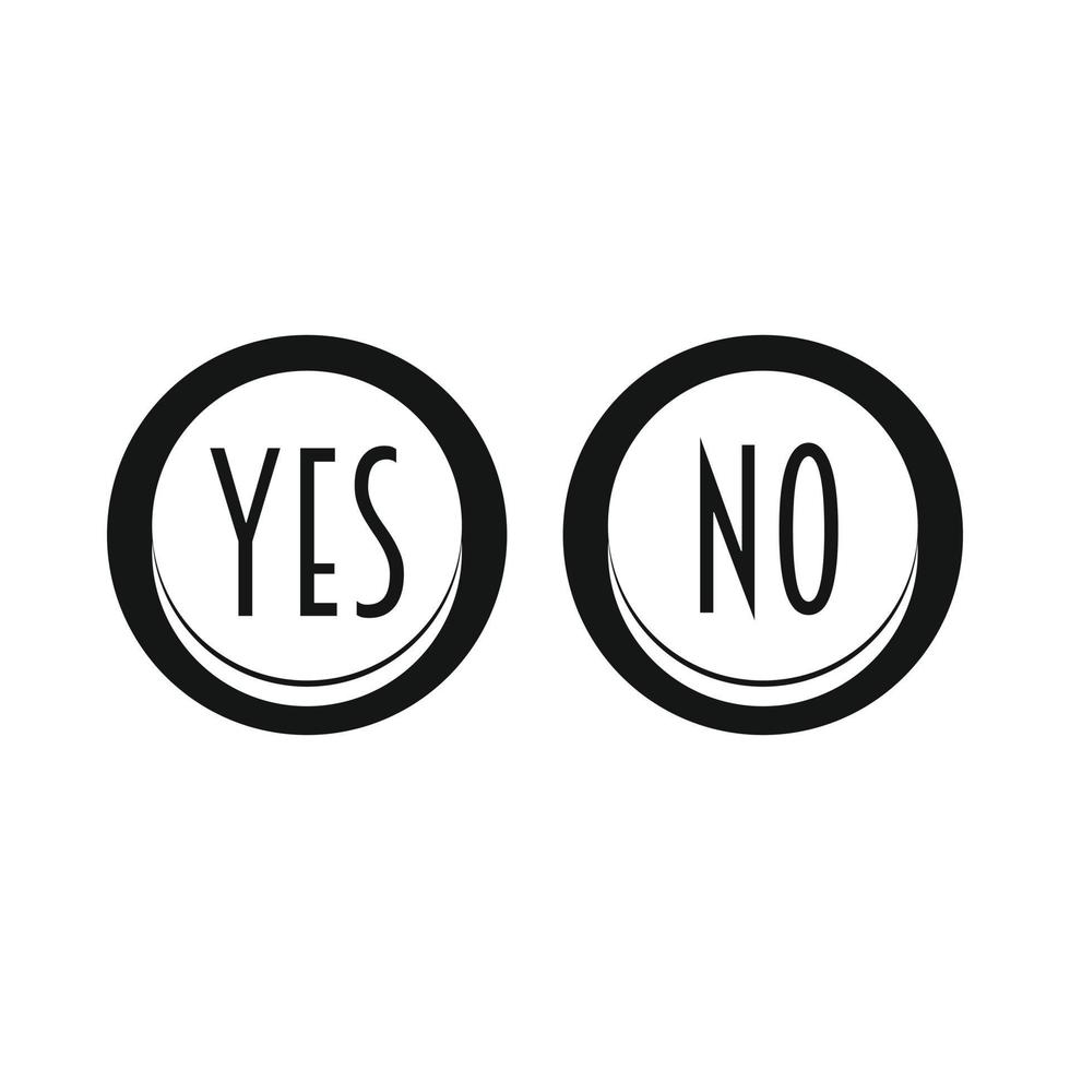 Yes and No button icon, simple style vector