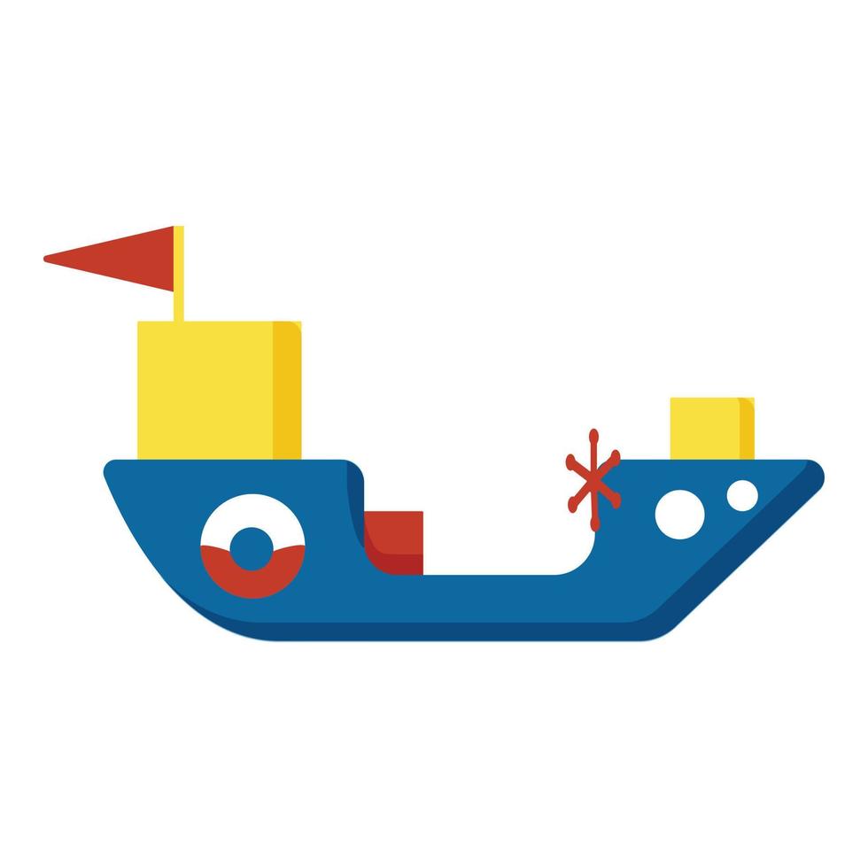 vector de dibujos animados de icono de barco de juego de niños. equipo de tierra