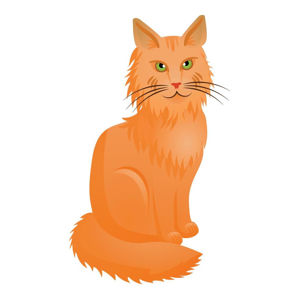 lindo icono de maine coon, estilo de dibujos animados vector