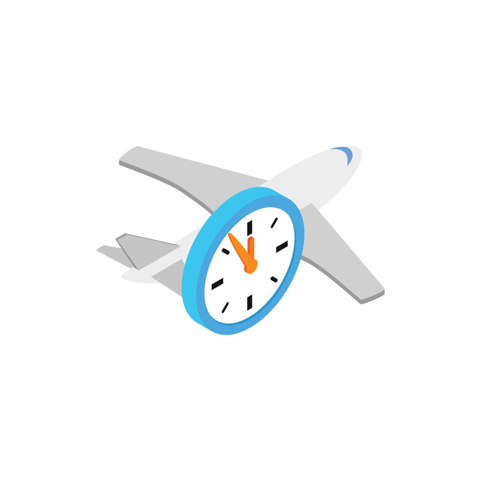 Flight time 3d isometric icon vector