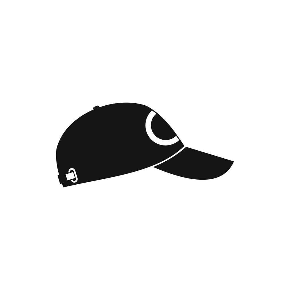 Baseball hat black simple icon vector