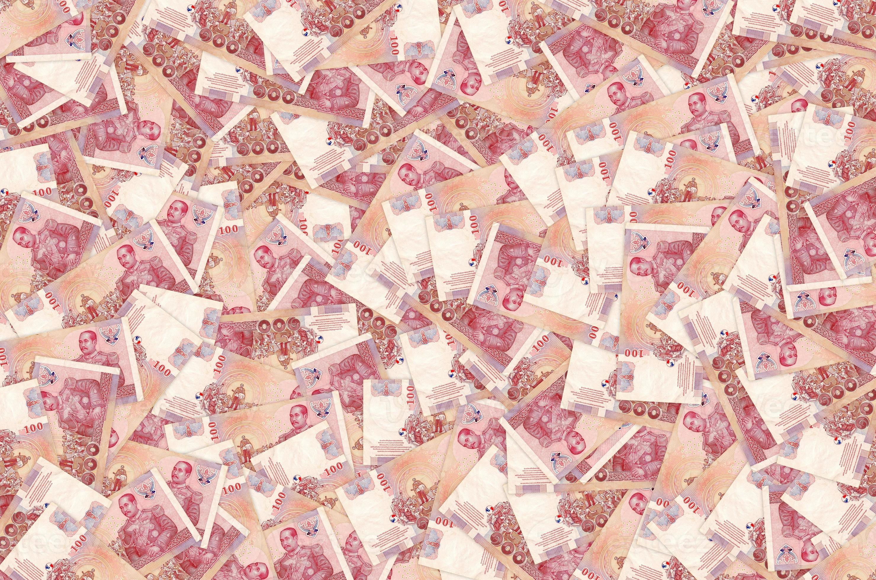 Pattern Of 100 Baht Thailand Currency Bill 2004 With Portrait Of 
