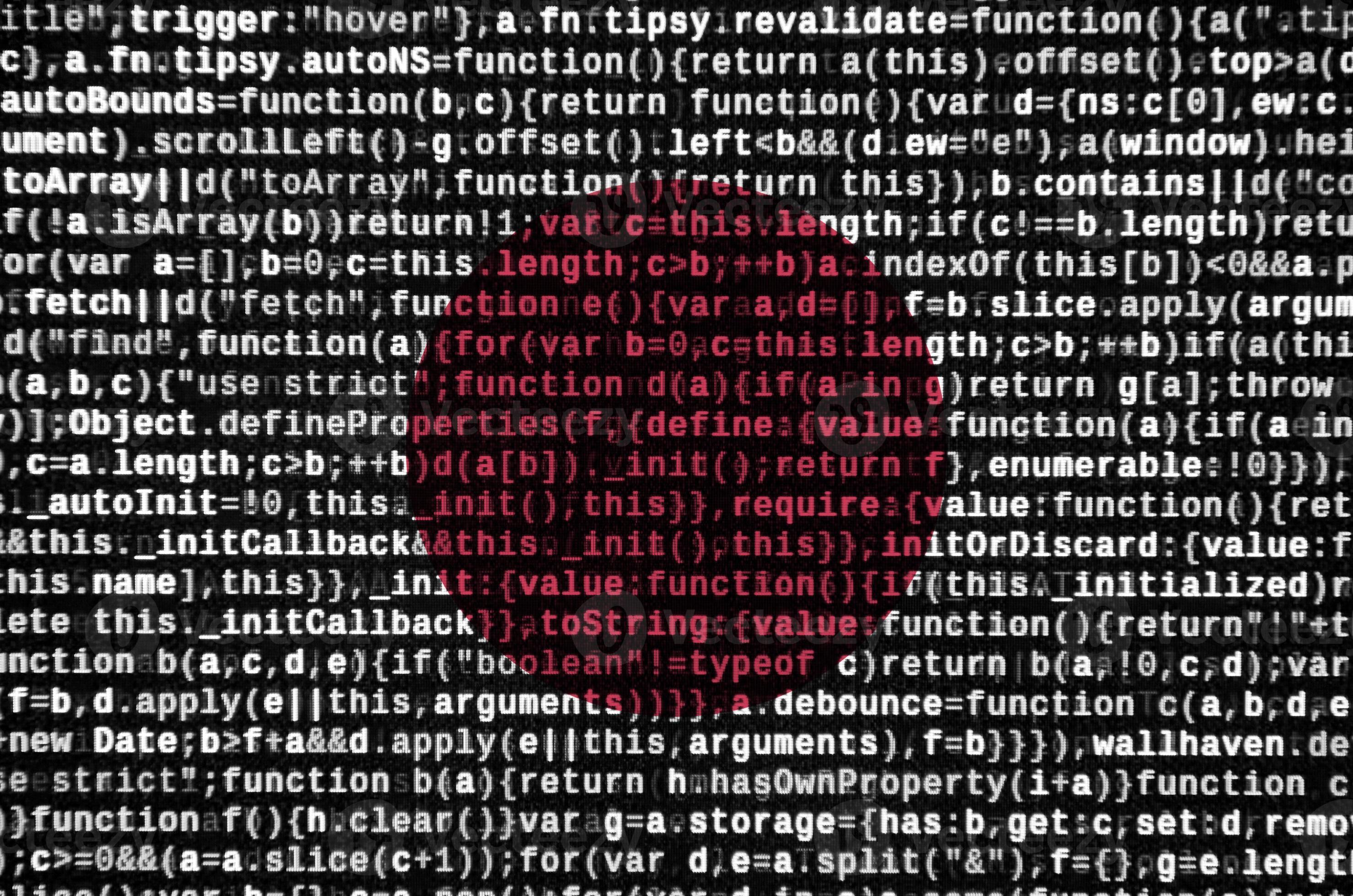 la bandera de japón se representa en la pantalla con el código del ...