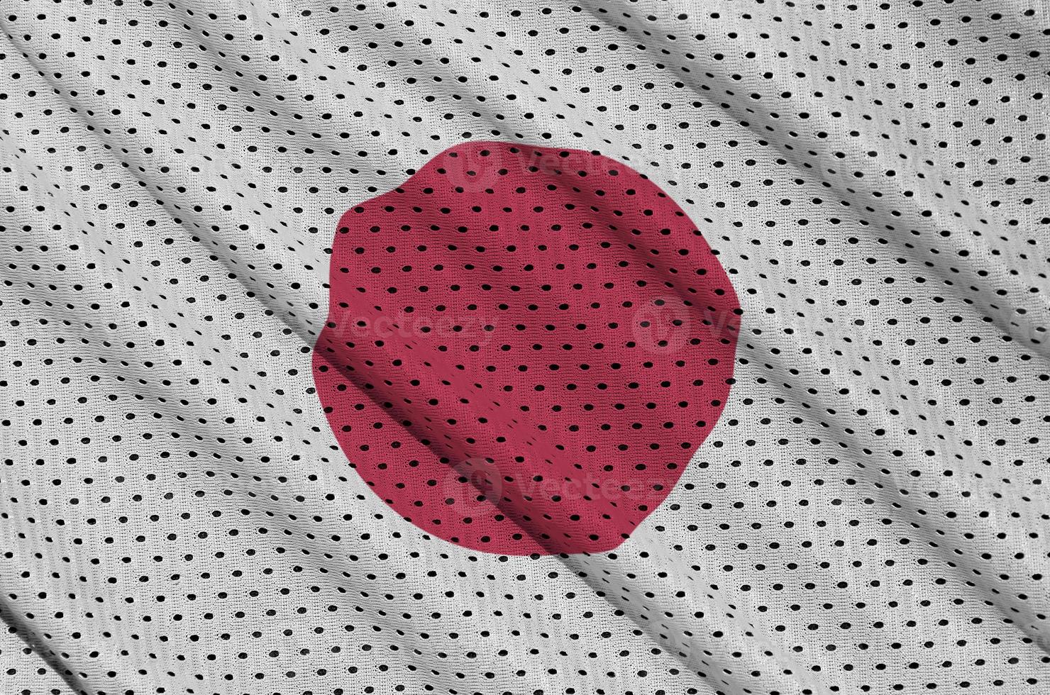 Japan flag printed on a polyester nylon sportswear mesh fabric w photo