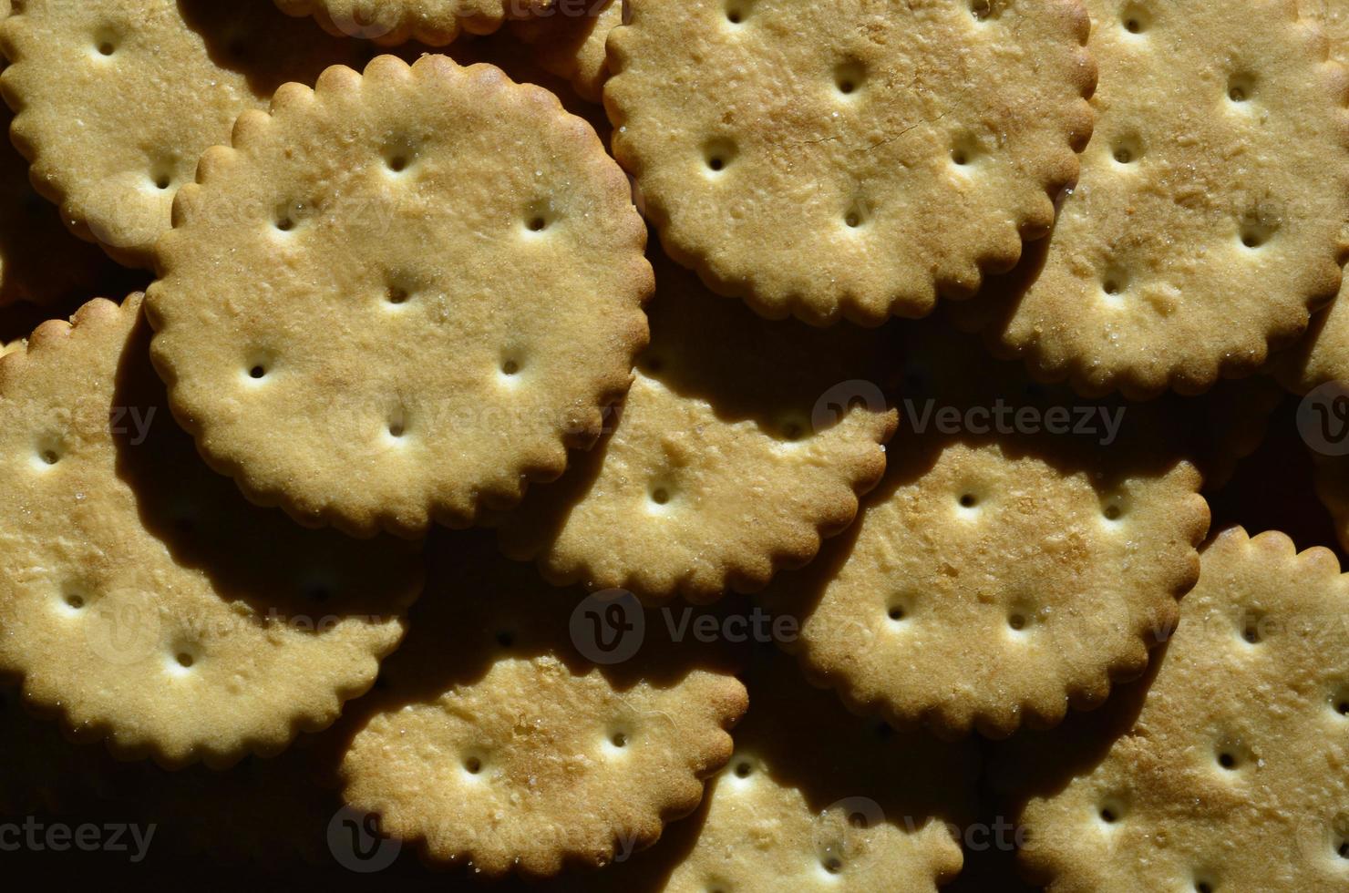 Closeup of salted crackers photo