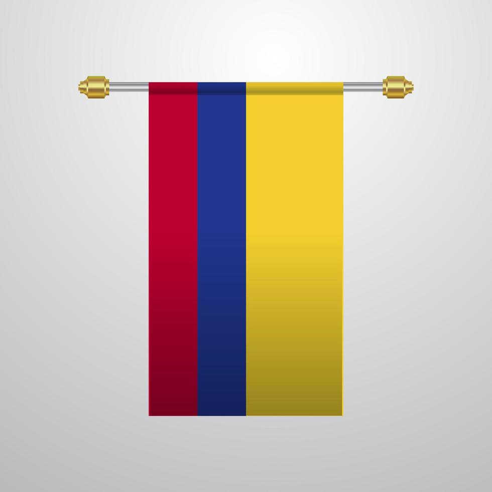 bandera colgante de colombia vector