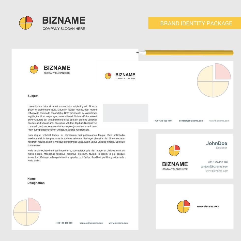 plantilla de vector de diseño de tarjeta de visita y sobre de membrete comercial de gráfico circular