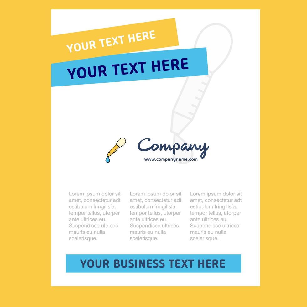 Dropper Title Page Design for Company profile annual report presentations leaflet Brochure Vector Background