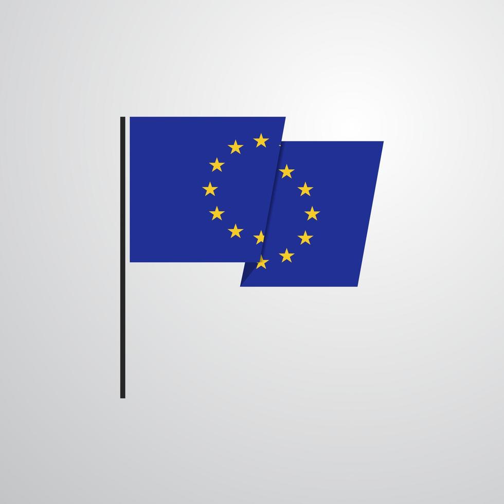 vector de diseño de bandera ondeante de la unión europea