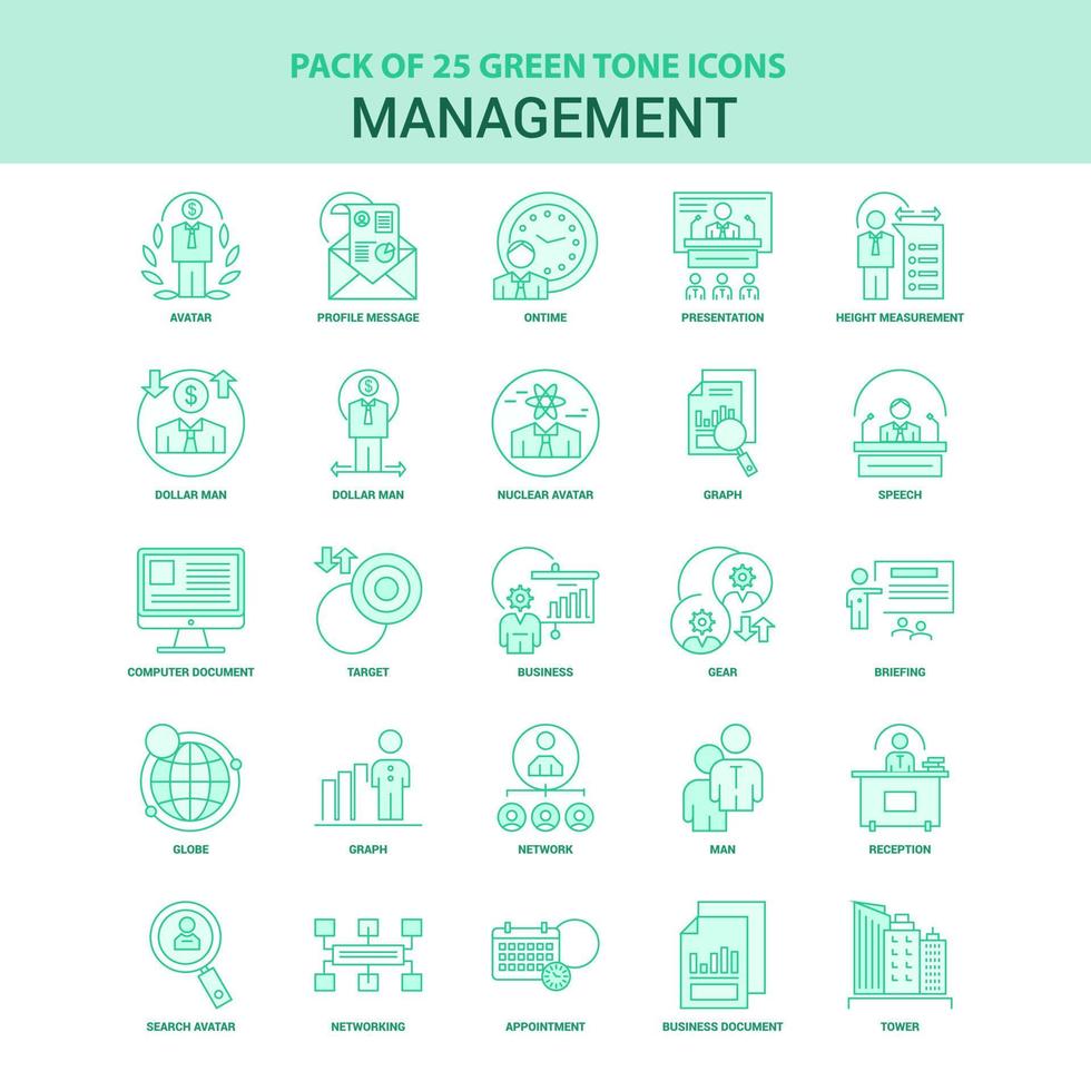 25 Green Management Icon set vector