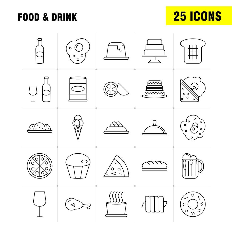 Food And Drink Line Icon for Web Print and Mobile UXUI Kit Such as Kiwi Food Eat Bakery Bread Food Cake Media Pictogram Pack Vector