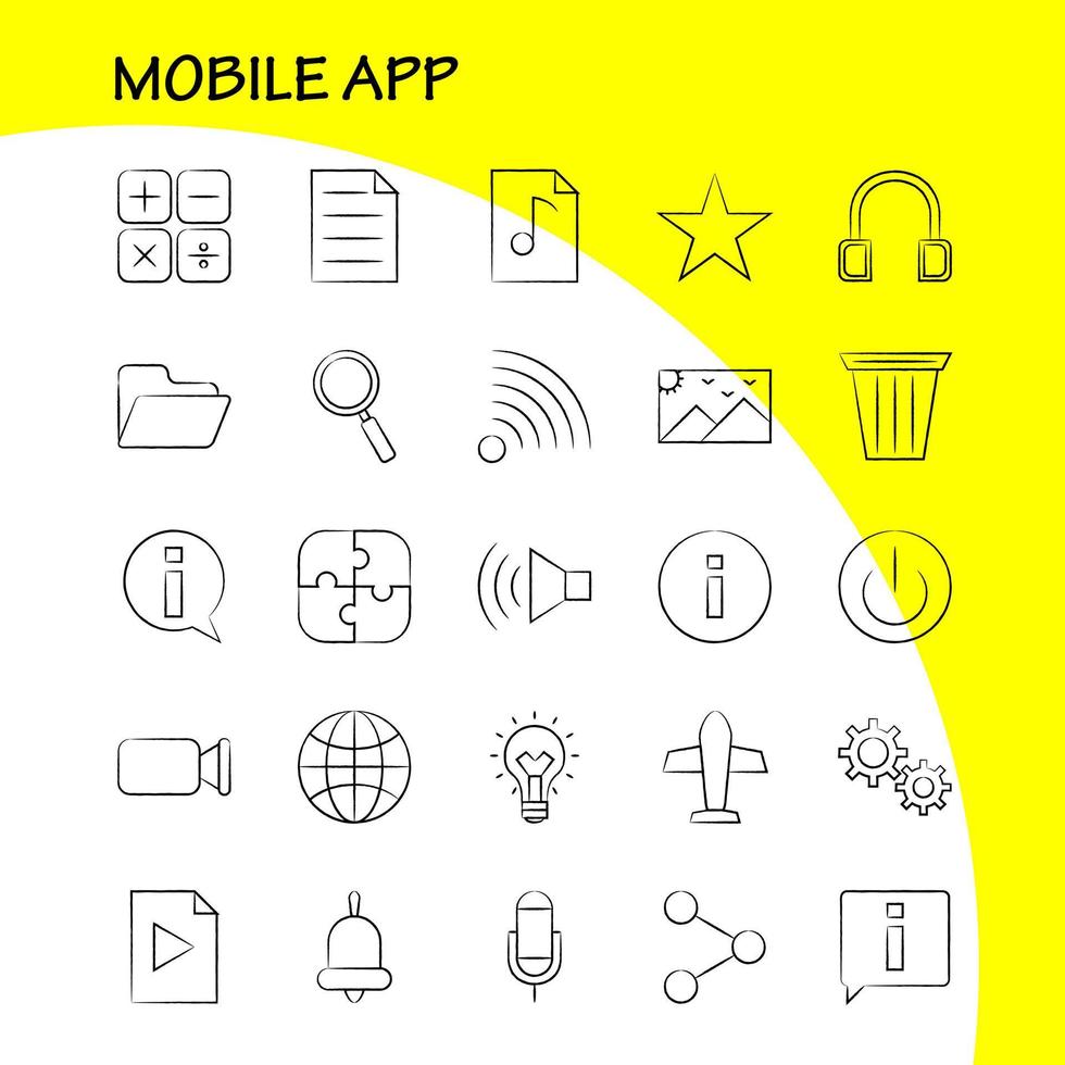 Multimedia Hand Drawn Icons Set For Infographics Mobile UXUI Kit And Print Design Include Film Movie Roll Camera Roll Downloading Download Internet Eps 10 Vector