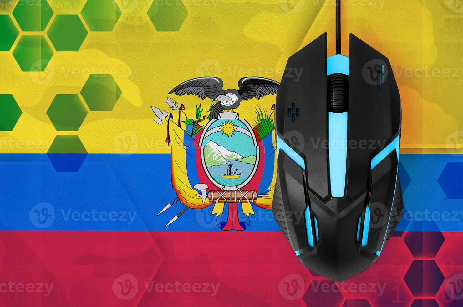 Ecuador flag  and computer mouse. Concept of country representing e-sports team photo