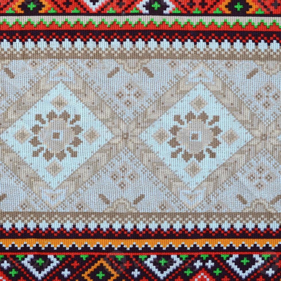 Traditional Ukrainian folk art knitted embroidery pattern on textile