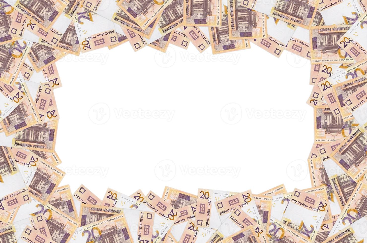 Pattern of new Belarusian money twenty rubles. Developed in 2009 after the Belarusian banknotes denomination photo