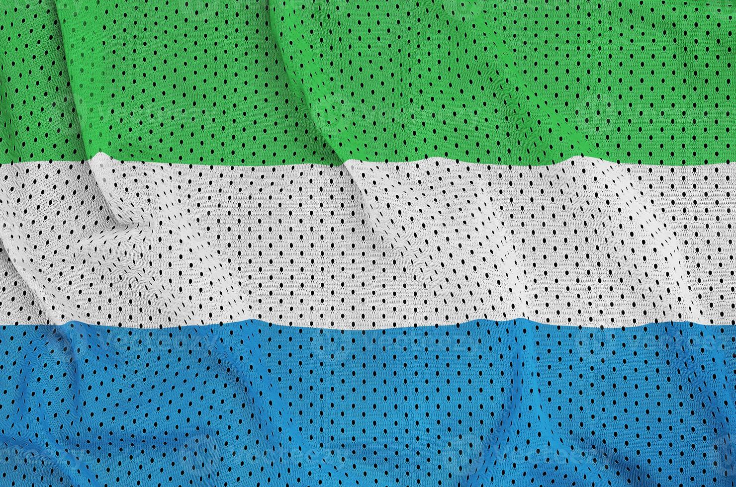 Sierra Leone flag printed on a polyester nylon sportswear mesh f photo