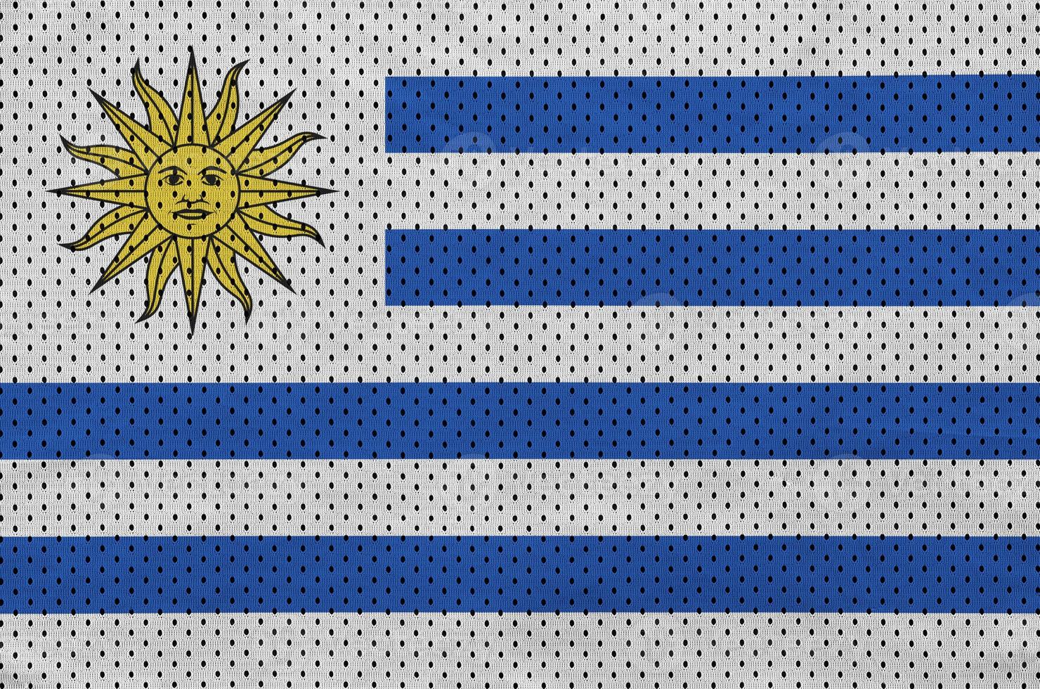 bandera de uruguay impresa en una tela de malla de ropa deportiva de nailon de poliéster foto