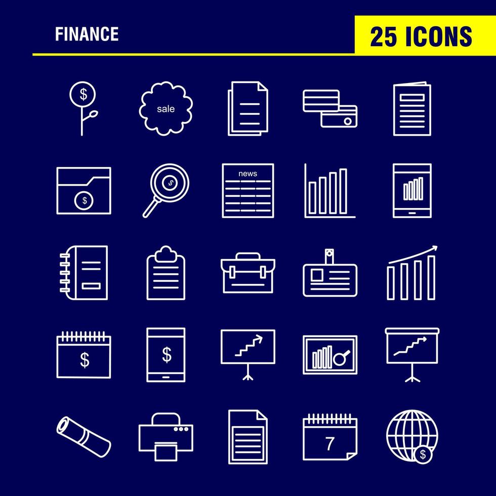 Finance Line Icons Set For Infographics Mobile UXUI Kit And Print Design Include Graph Business Rate Chart Files Documents Folders Text Collection Modern Infographic Logo and Pictogram vector