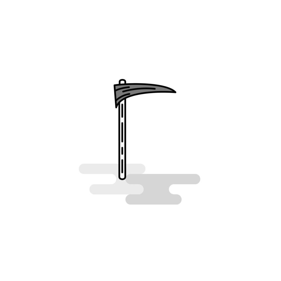 Axe Web Icon Flat Line Filled Gray Icon Vector