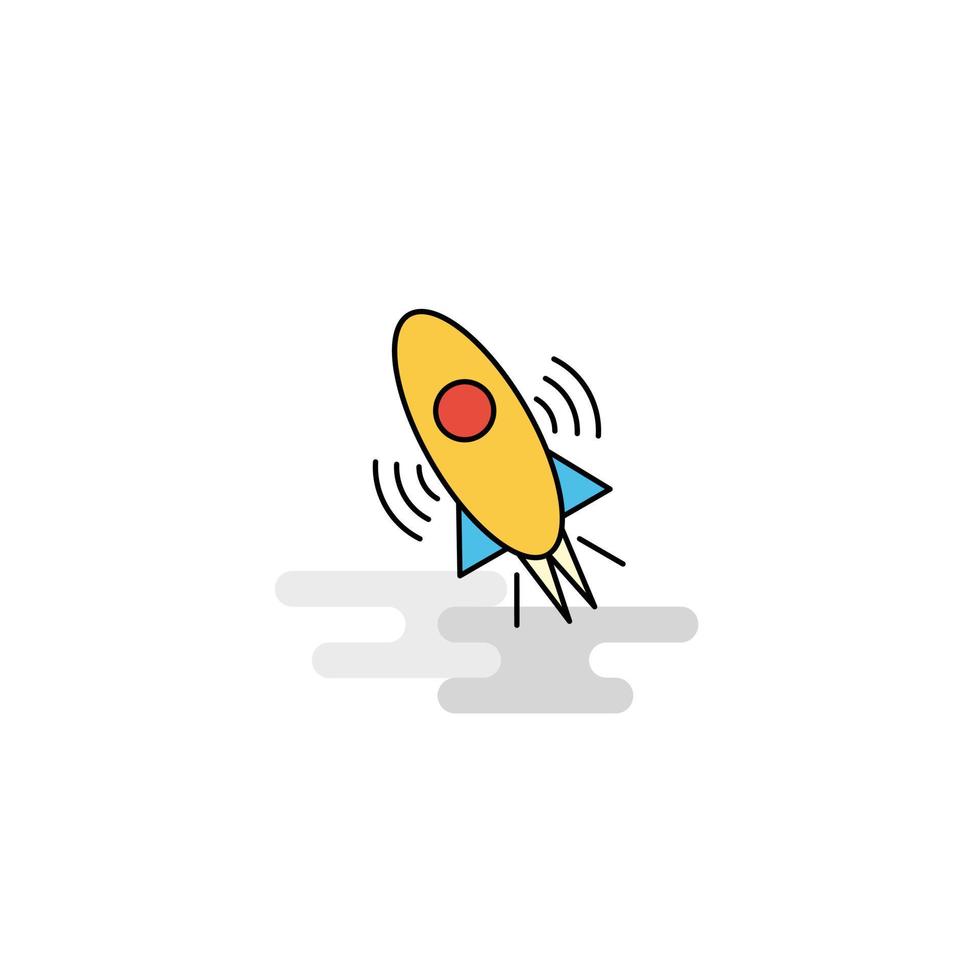 Flat Rocket Icon Vector