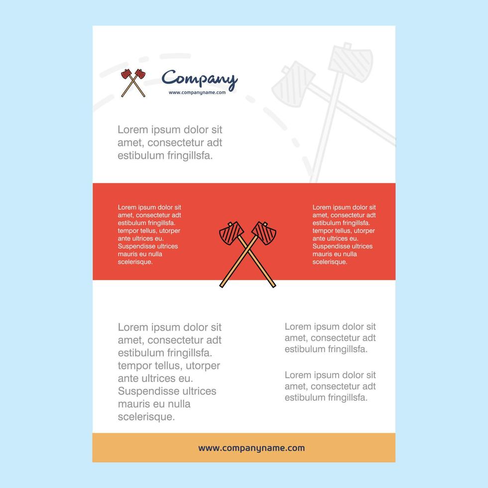 Template layout for Axe comany profile annual report presentations leaflet Brochure Vector Background