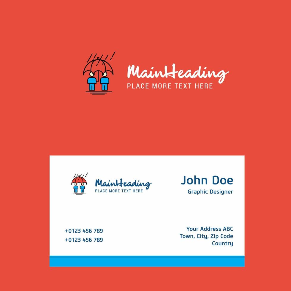 Raining logo Design with business card template Elegant corporate identity Vector
