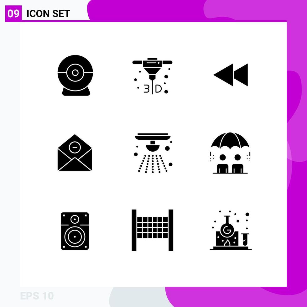 9 Creative Icons Modern Signs and Symbols of bell alarm reverse email delete Editable Vector Design Elements