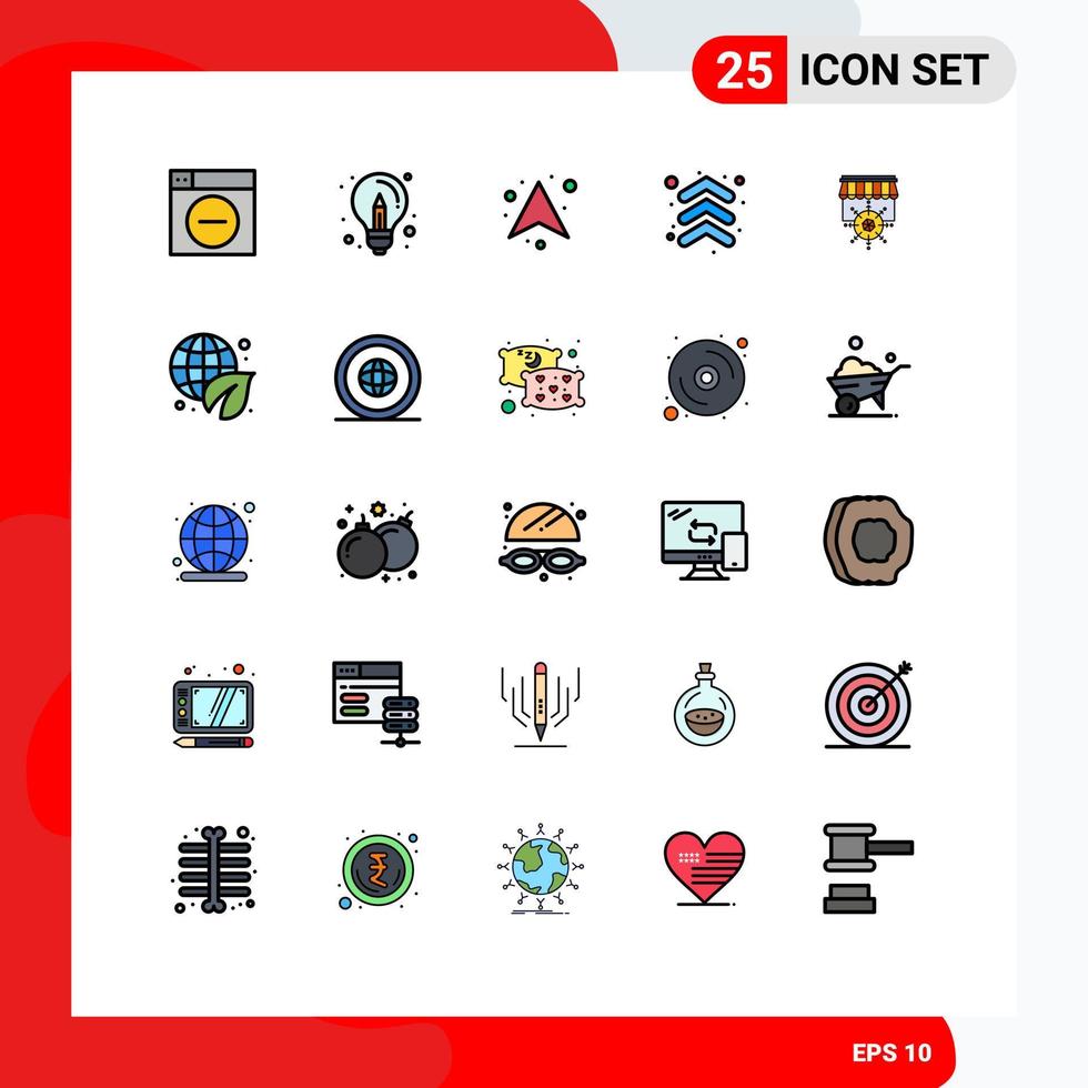 25 Creative Icons Modern Signs and Symbols of earth day goal idea shopping direction Editable Vector Design Elements